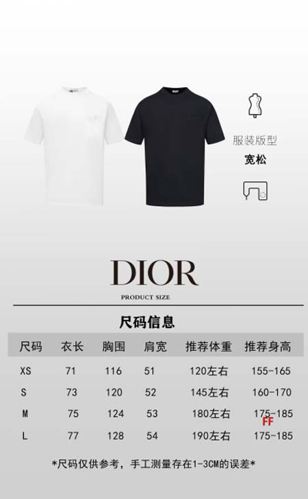 2024年7月4日夏季新品入荷 ディオール 半袖 TシャツFF工場