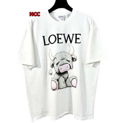 人気新品入荷 LOEWE  綿半袖 Tシャツ260g 男女兼...