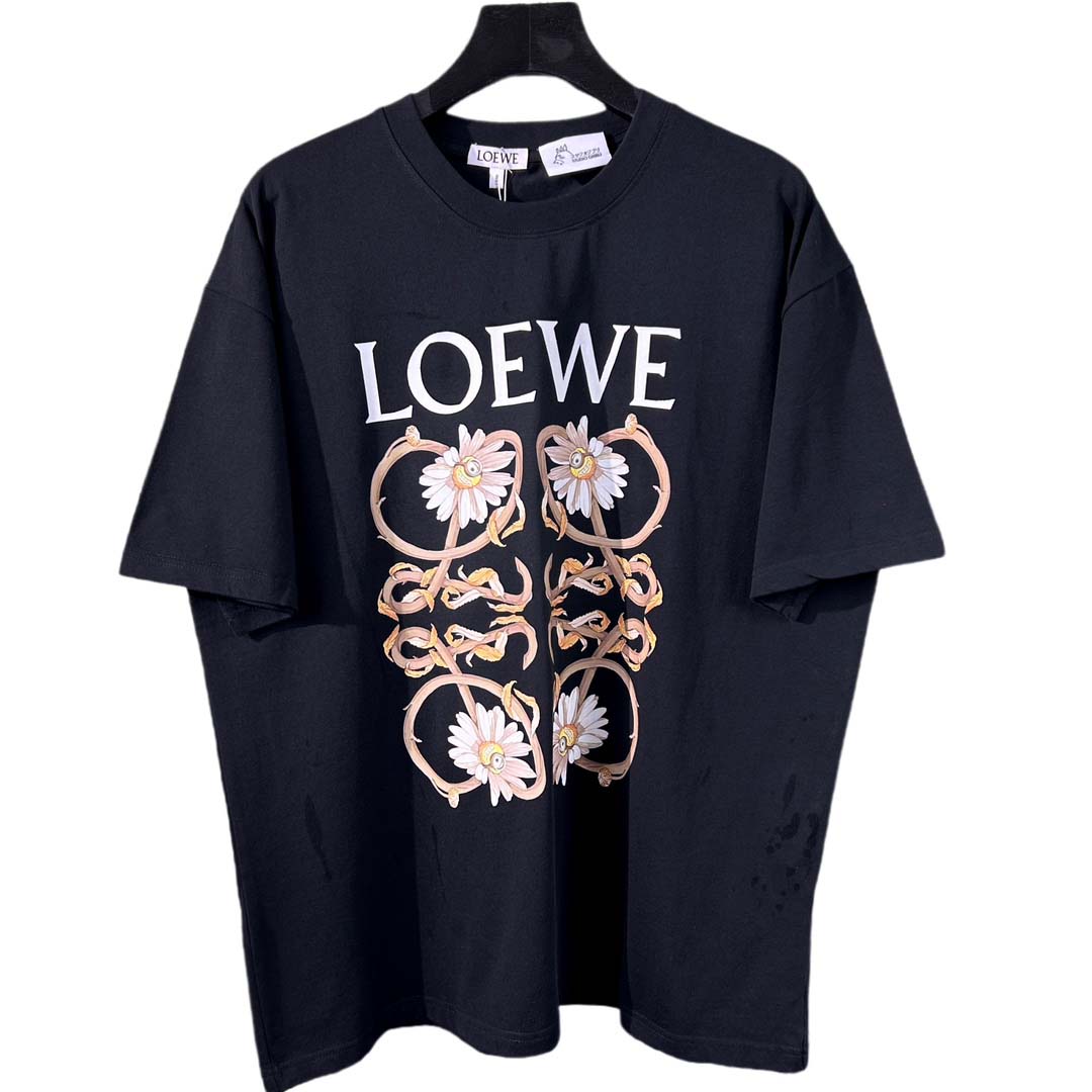 人気新品入荷 LOEWE  綿半袖 Tシャツ260g 男女兼...