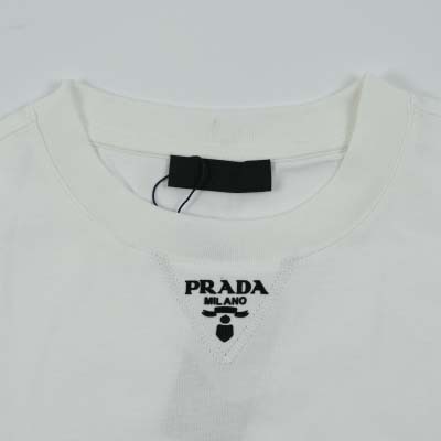 PRADA-プラダ25ssチェストネックロゴプリント長袖Tシャツ