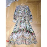 ハイエンドの品質の婦人服Camillaバロックのシルクのプリントのワンピースのフランス式のお茶は風を休めます~巴