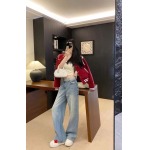 Loewe春モデル 欧品デニムワイドパンツ淡いブルーのトーンがさわやかです