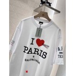 Balenciaga 2025新品上架丸襟プリントアルファベット半袖Tシャツ