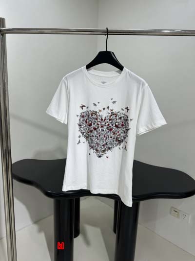 Dior 25早春新作コットンTシャツは、白と赤のコットンと...