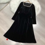 シャネル！コートスカートと冬女性秋と冬のピンタックのベルベットフランス！