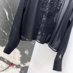 Ermanno Scervino 25SS---水溶性フラワー刺繍入り早春新作シルクブラウス