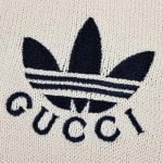 グッチ-Gucci アディダス-Adidas 24Fw ジョイントクローバー刺繍ニット