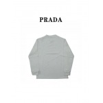 PRADA-プラダ25ssチェストネックロゴプリント長袖Tシャツ