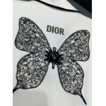 Dior-24SS新作半袖ブレザープリーツ半身スカートスーツバタフライパターン刺繍