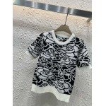 chanel-25 新作ジャカードラウンドネック半袖シャツ