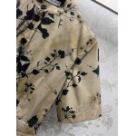 Dior 春夏フレンチブラック花柄半袖ワンピース
