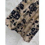 Dior 春夏フレンチブラック花柄半袖ワンピース