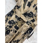 Dior 春夏フレンチブラック花柄半袖ワンピース