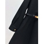 エレガントなレディークリスチャンディオール24Ss----秋と冬の最新製品深いVネックドレス