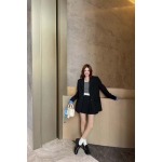 2025早春新作miumiu カレッジ風アルファベット刺繡コート can工場