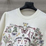 2025年2月5日のクリスチャン ディオール刺繡カシミヤの半袖セーター