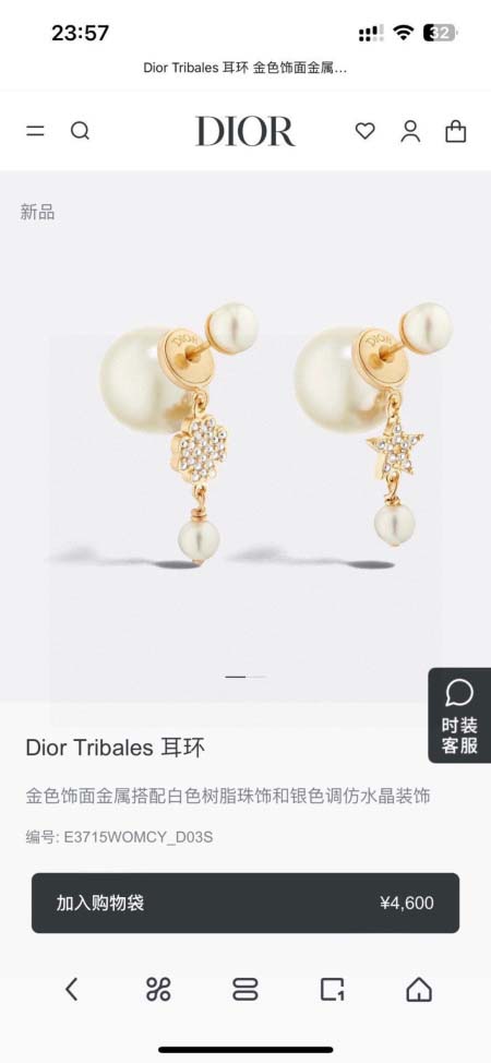2025年3月9日入荷新品Diorピアスギフト/誕生日/記念品/アクセサリーxin工場