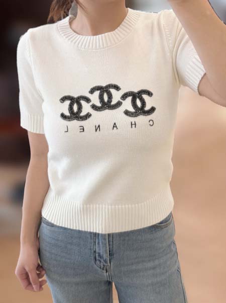 2025年3月23日入荷春夏新作Chanel ニット半袖 Tシャツ  can工場