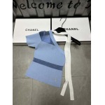 2025年3月23日入荷春夏新作Chanel斜め肩 ニット半袖 Tシャツ  can工場