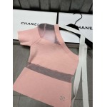 2025年3月23日入荷春夏新作Chanel斜め肩 ニット半袖 Tシャツ  can工場