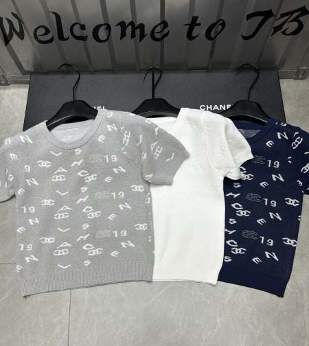 2025年3月23日入荷春夏新作Chanel ニット半袖 T...