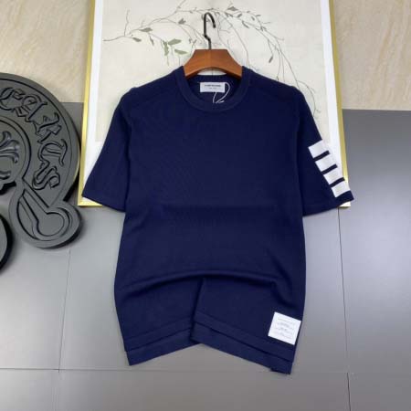 2025年4月21日入荷新作Thom Browneニット半袖 Tシャツ★誕生日プレゼント/結婚祝い/内祝い/贈り物/YI+YI工場M-3XL