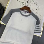 2025年4月21日入荷新作Thom Browneニット半袖 Tシャツ★誕生日プレゼント/結婚祝い/内祝い/贈り物/YI+YI工場M-3XL