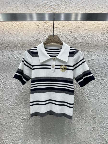 2025年4月30日入荷春夏新作Chanelニット半袖Tシャ...