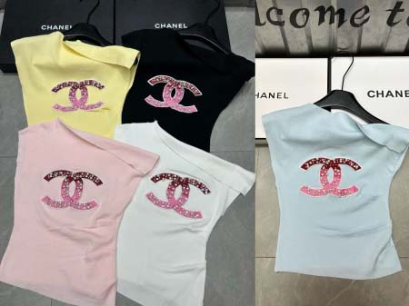 2025年4月30日入荷春夏新作Chanel斜め肩 ニット半...
