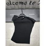 2025年4月30日入荷春夏新作Chanel斜め肩 ニット半袖 Tシャツ  can工場