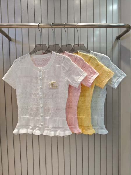2025年6月9日入荷春夏新作Chanelニット半袖ファッシ...